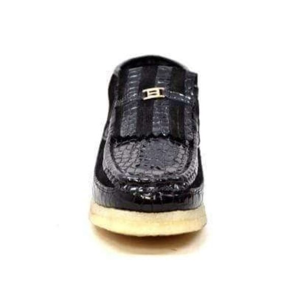 British Walkers Apollo Croc Men's Black Croc Leather and Suede - Picture 4 of 8